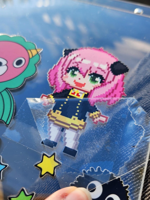 Anya Forger Pixel Art Sticker | Spy Family Anime Fart Art Car