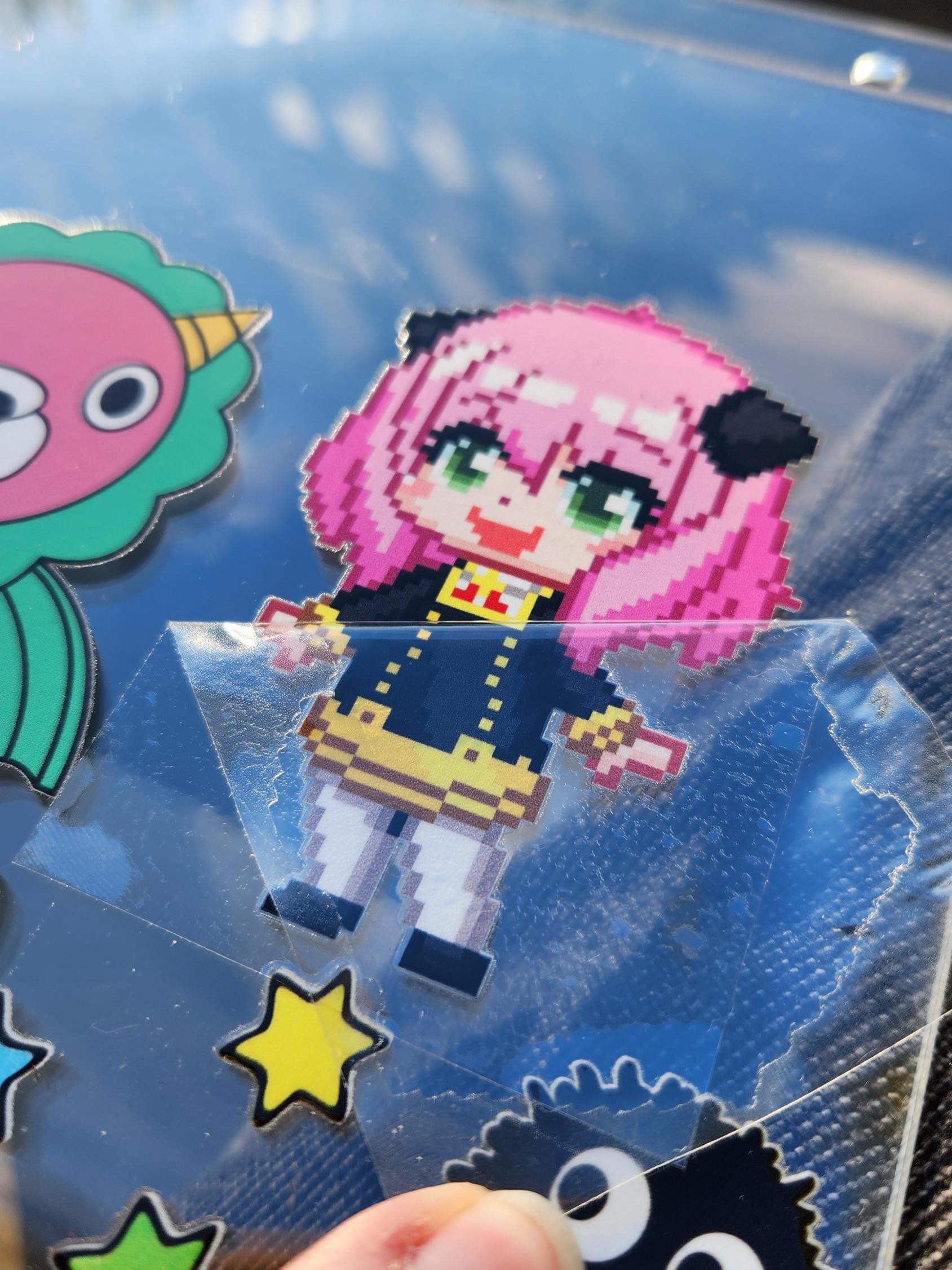 Anya Forger Pixel Art Sticker | Spy Family Anime Fart Art Car