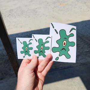 Funny Squished Plankton Decal For Window, Car, Gas Lid, Water Bottle
