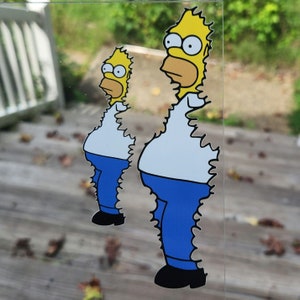Homer Car Decal | Funny Simpsons Meme Sticker | Diecut Cartoon Window Decal