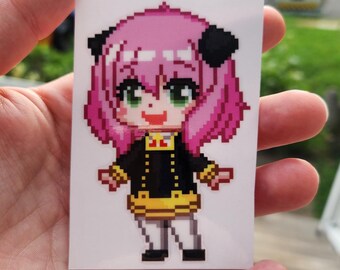 Anya Forger Pixel Art Sticker | Spy Family Anime Fart Art Car