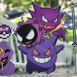 Gastly Haunter Gengar Car Decal: Waterproof Gen 1 Ghost Family Sticker