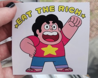 Steven Universe "Eat The Rich" Waterproof Sticker - Political Cartoon Decal