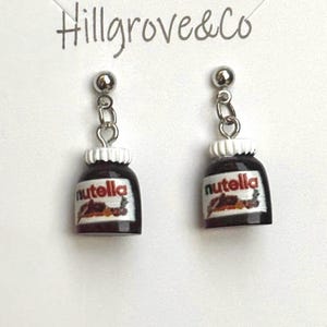 Nutella Jar Earrings: Handmade Sweet Treat, Hypoallergenic Hooks