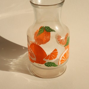 Vintage 1980s Anchor Hocking Orange Juice Container Vessel Jug Carafe Florida