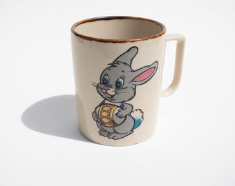 Vintage Cartoon Bunny Mug, Made in Japan circa 1960s