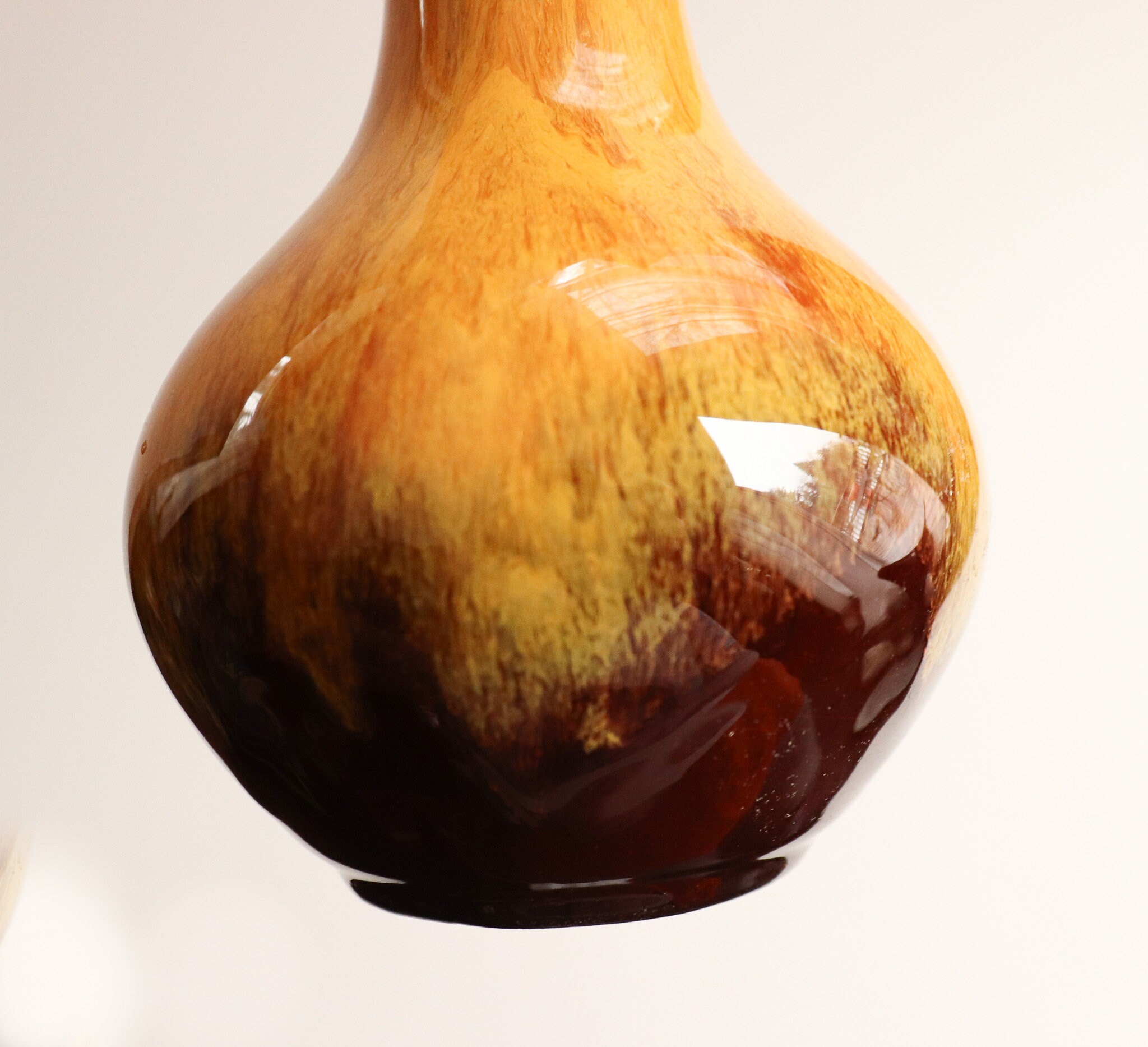 Vintage Blue Mountain Pottery Bulb Vase Harvest Gold Glaze MCM Etsy