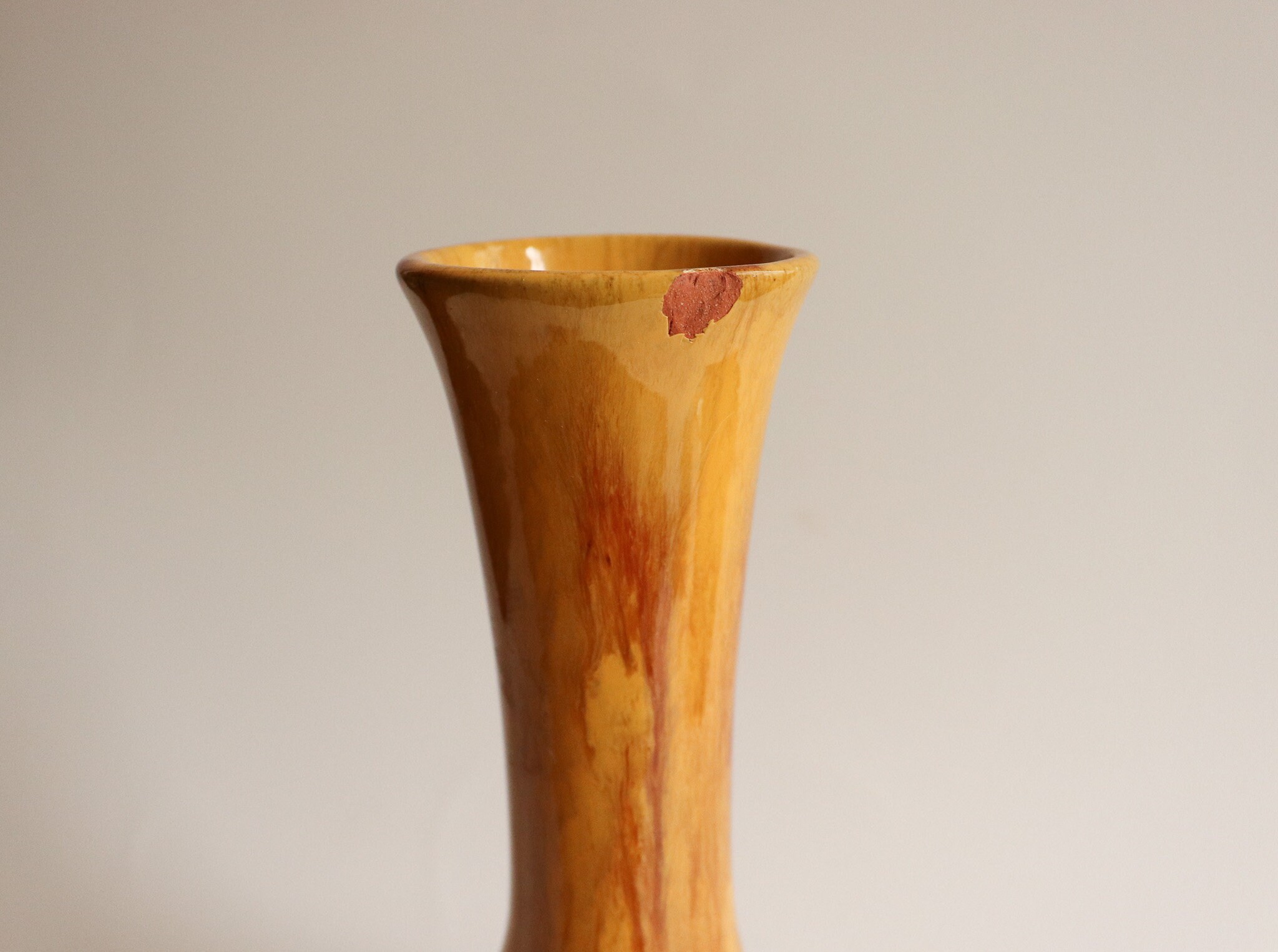 Vintage Blue Mountain Pottery Bulb Vase Harvest Gold Glaze MCM Etsy