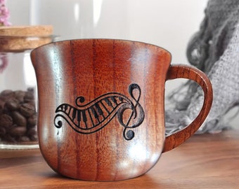 Mug en bois, tasse en bois personnalisée