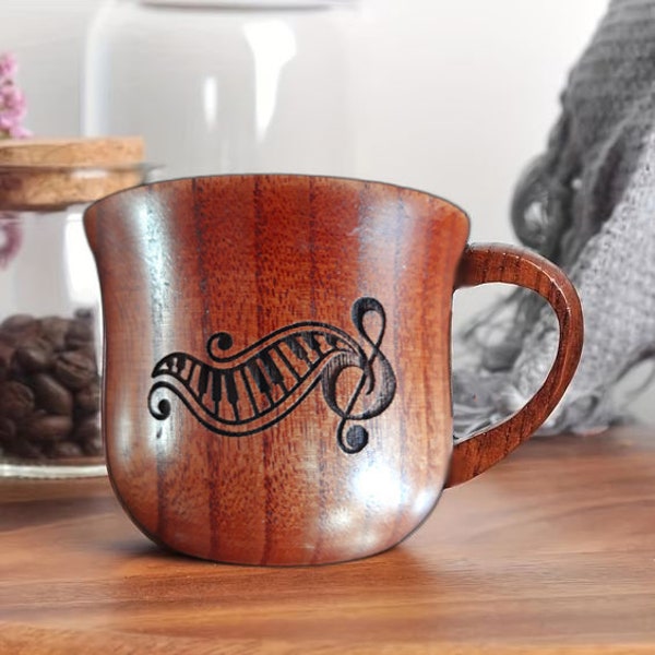 Mug en bois, tasse en bois personnalisée