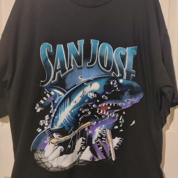 San Jose Sharks Vintage Double-sided Tshirt