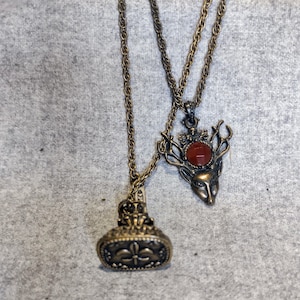 Lucky Brand Retro Double-Strand Stag Pendant Bronze Colored Metal Necklace