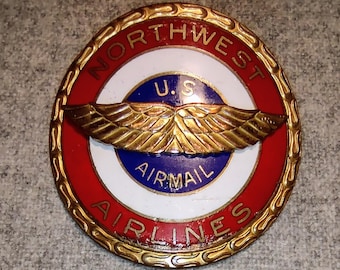Northwest Airlines U.S. Airmail Vintage Pilots Cap Badge