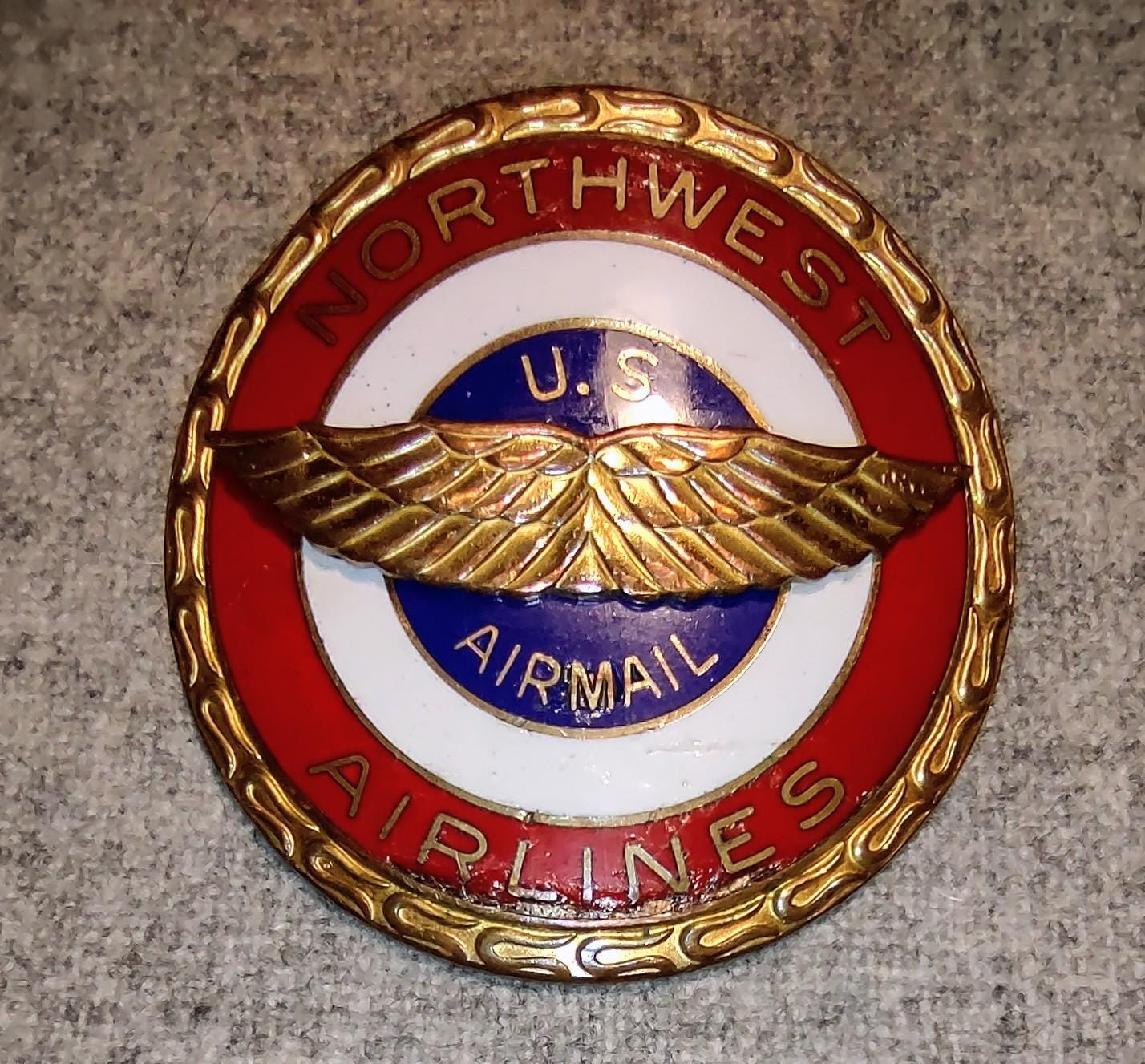 Northwest Airlines U.S. Airmail Vintage Pilots Cap Badge - Etsy