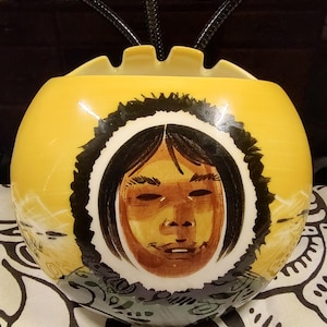Sascha Brastoff Signed Ceramic Pottery Ashtray Alaska Native Vintage