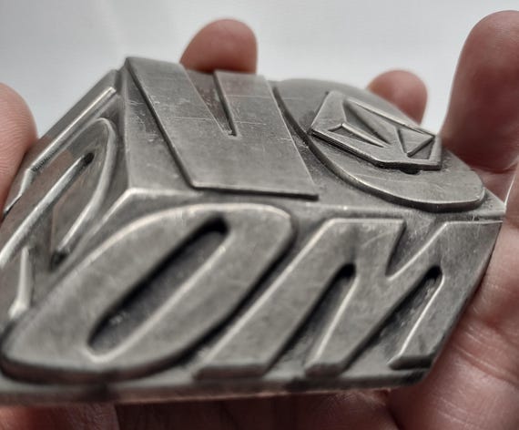 Volcom Y2K 3D Cube Pewter Belt Buckle - image 5