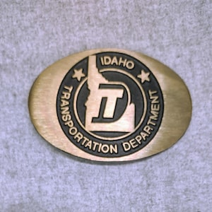 Idaho Transportation Department Vintage Brass Belt Buckle