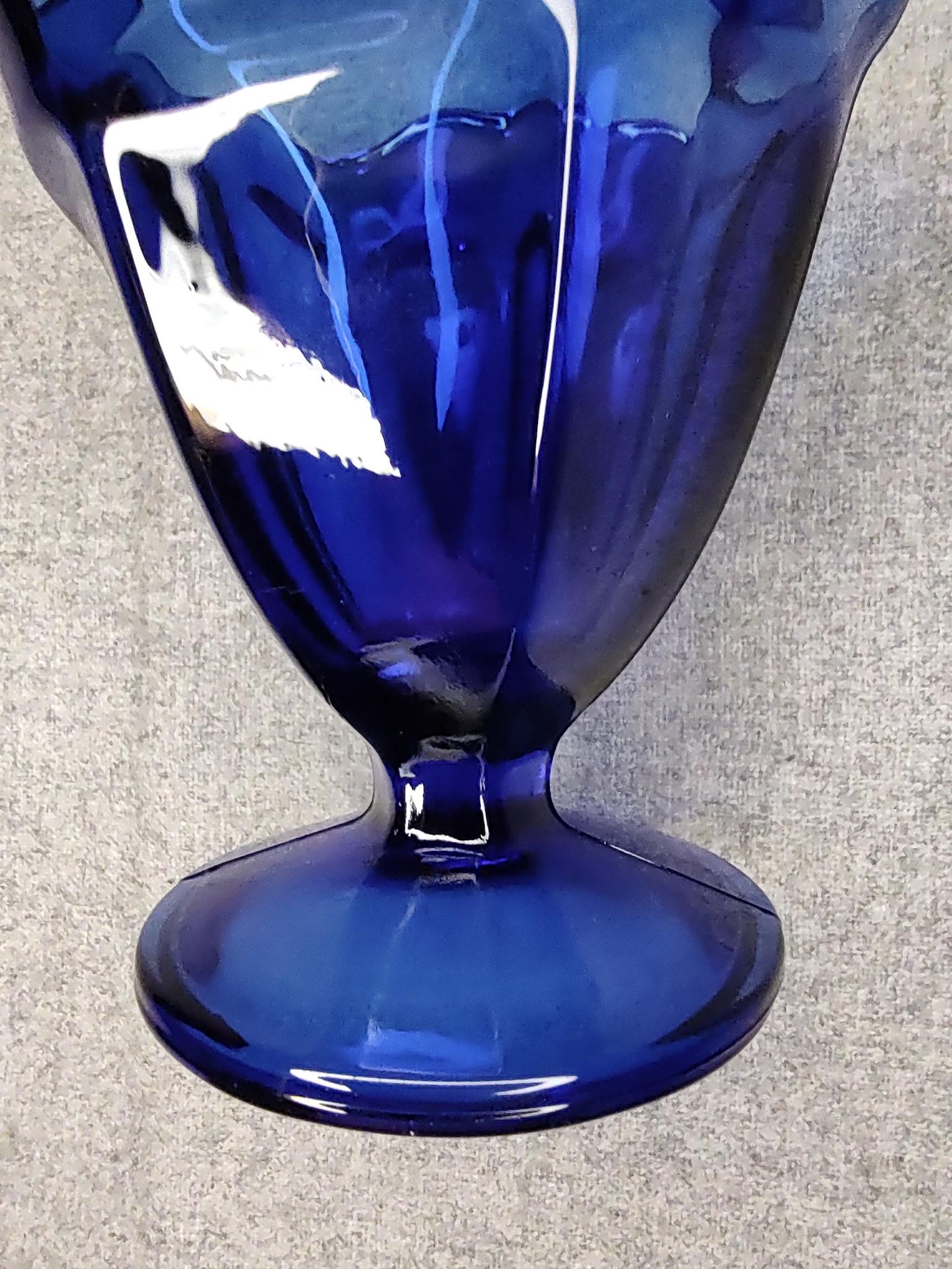 Anchor Hocking Set of 4 Vintage Fountainware Cobalt Blue Parfait