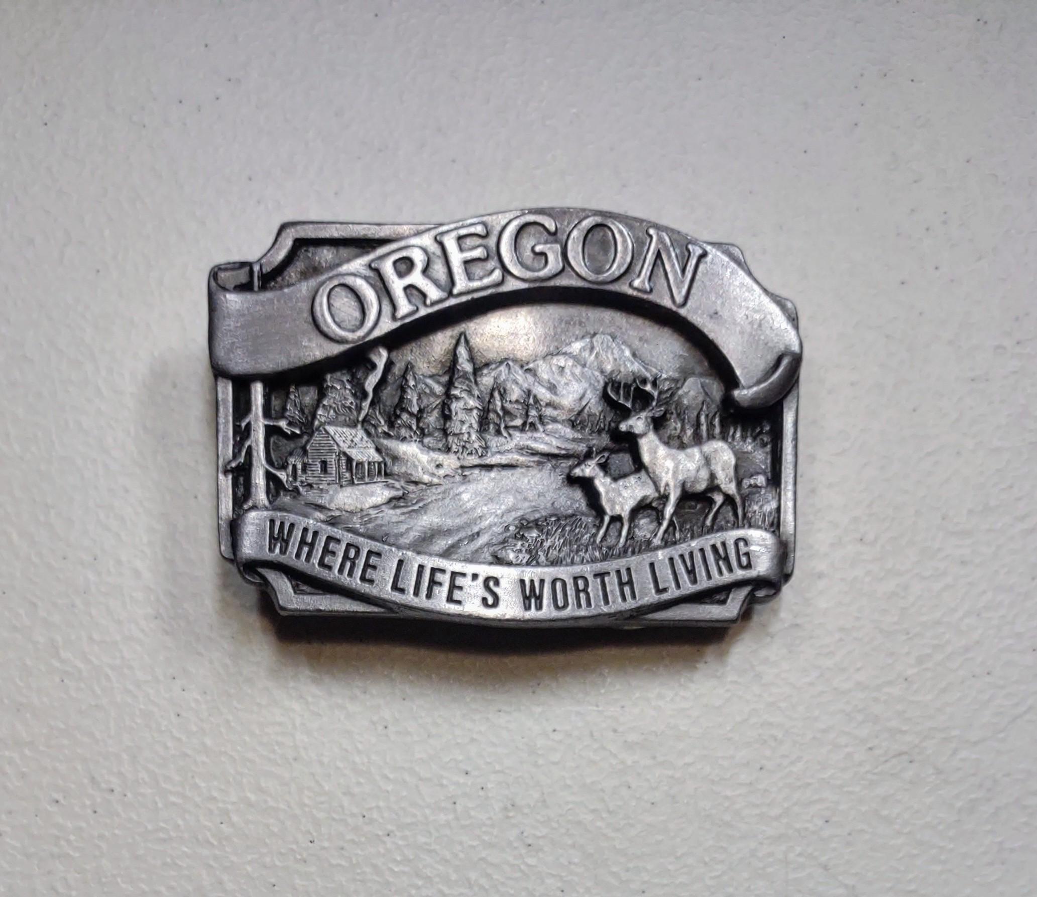 1983 Oregon Belt Buckle by Siskiyou Buckle Co - Etsy display picture 3