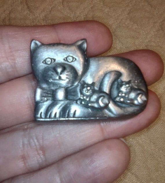 Pewter Cat Jewelry Box, Earrings, Necklace - image 2