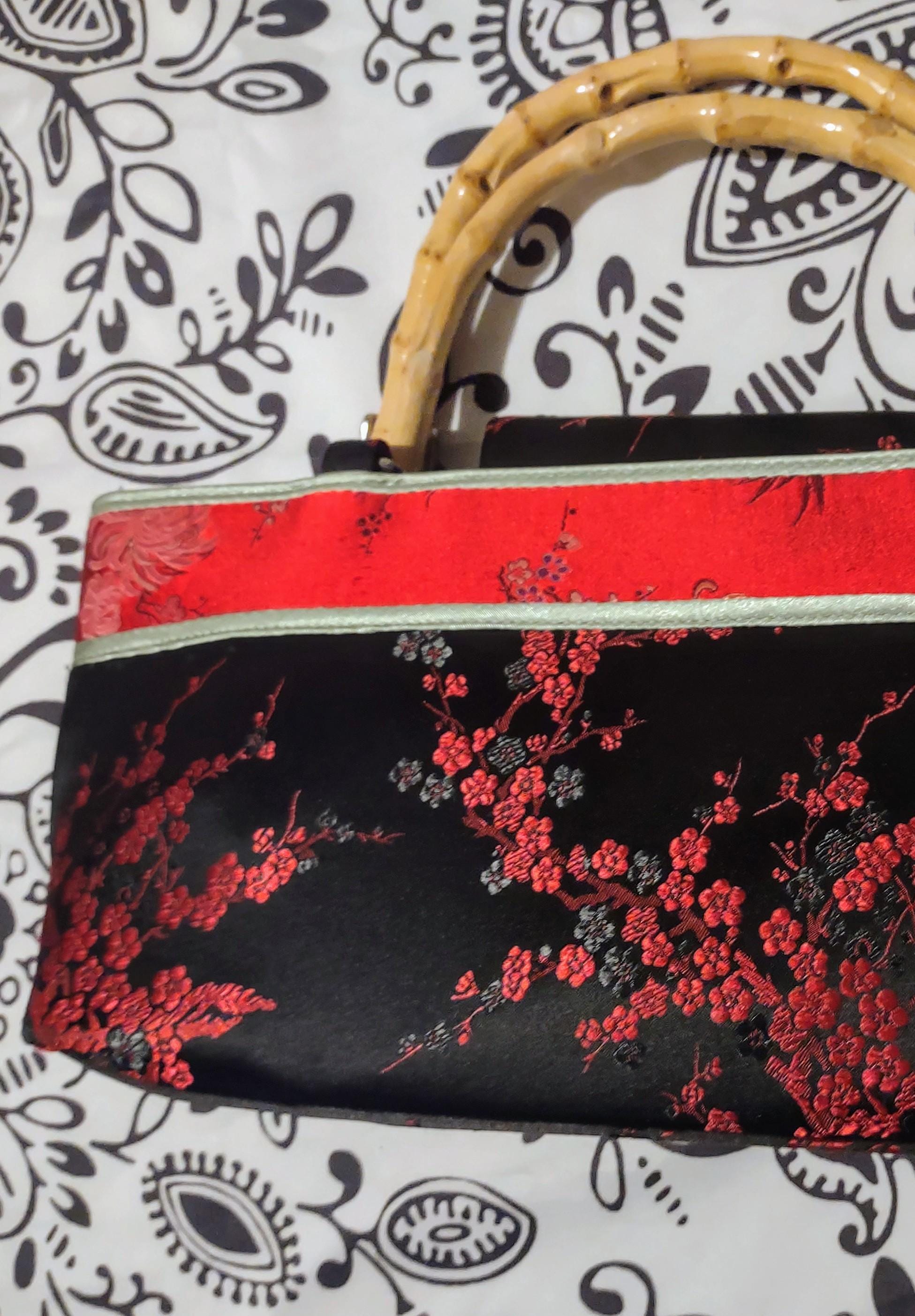 Vintage Yans N.Y. Cherry Blossom Bamboo Handle Purse - Etsy