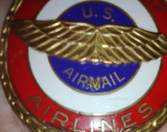 Northwest Airlines U.S. Airmail Vintage Pilots Cap Badge - Etsy