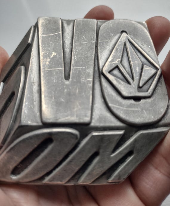 Volcom Y2K 3D Cube Pewter Belt Buckle - image 6