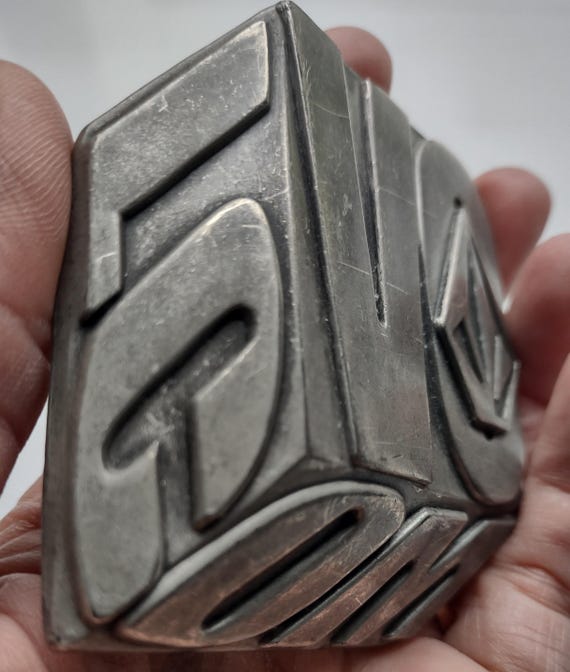 Volcom Y2K 3D Cube Pewter Belt Buckle - image 8