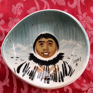 Sascha Brastoff Signed Ceramic Pottery Bowl Alaska Native Vintage