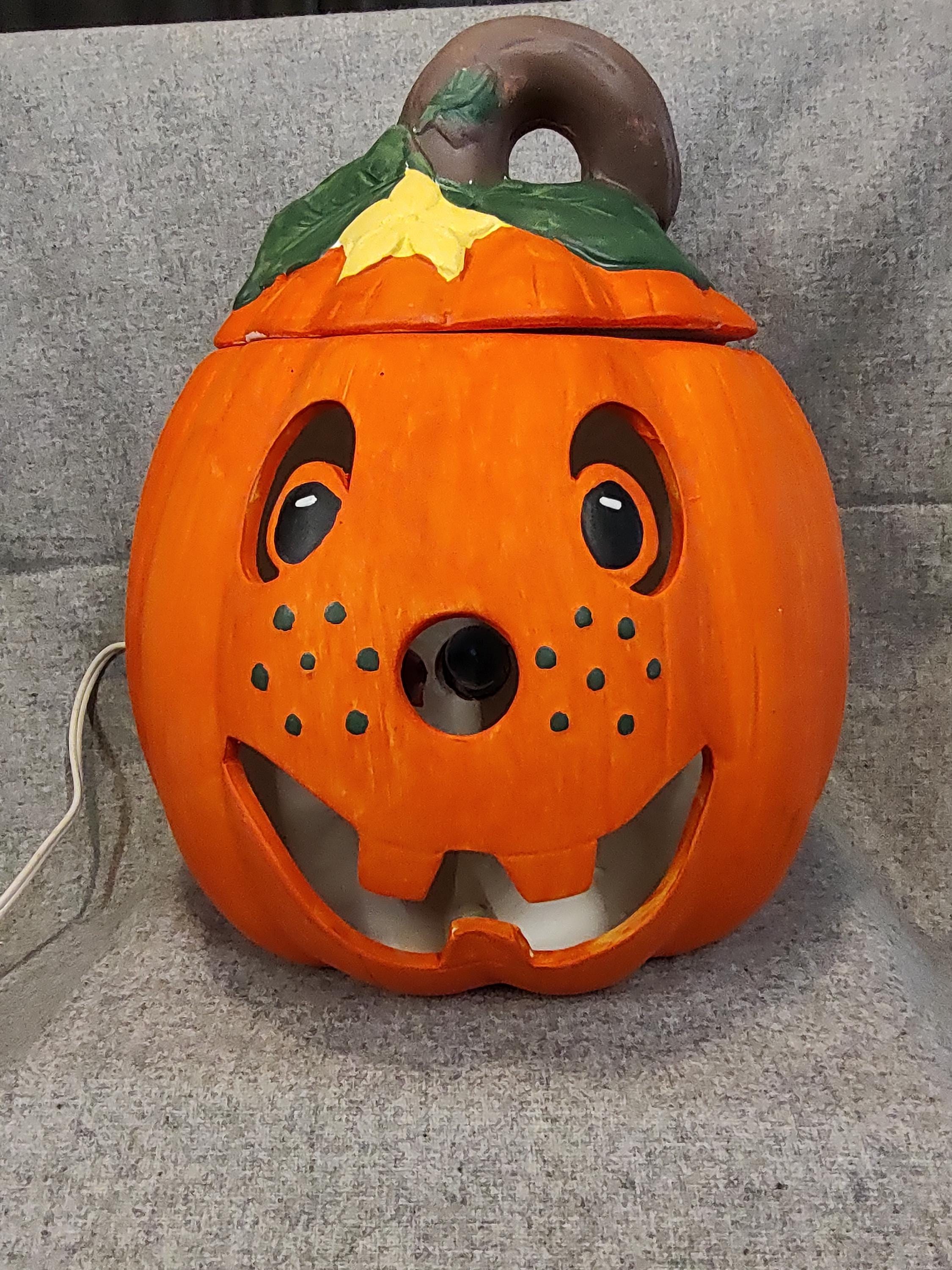 Vvikizy Boutons de porte en céramique 3 pièces citrouilles en céramique porte tiroir armoire