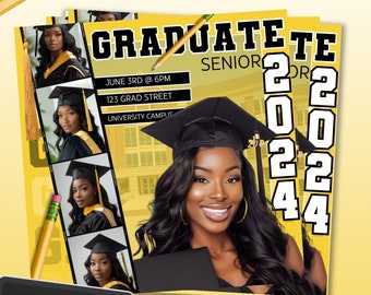 Graduation Flyer, Graduation Party, Graduation Invitation, Class of 2024 flyer, Grad Announcement Flyer, Graduation Party Flyer, DIY Flyer