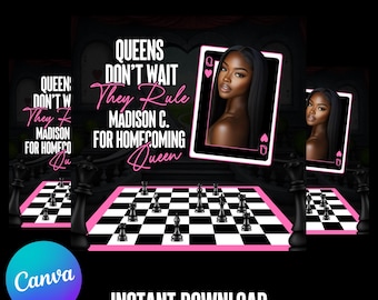 Homecoming Flyer, Vote Homecoming, HOCO Flyer, Homecoming Queen Flyer, Homecoming King Flyer, Homecoming Class Campaign Flyer, DIY Canva