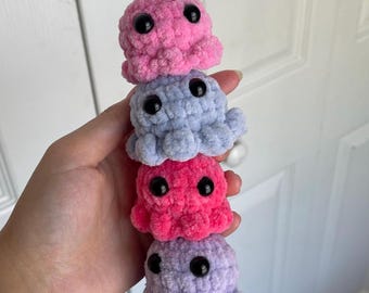 Mini octopus plushie keychain. cute octopus stuffed animal, car hanger, bag charm or keychain, cute plushie, cute stuffed animal.