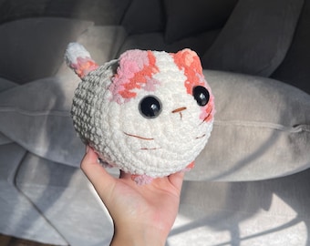 Crochet Cat Loaf Plushie, Cat Stuffed Animal, Cat Lover Gift, Gift For Bestie, Cute Plushie, Cute Stuffed Animal, Pink Lemonade, Lovey