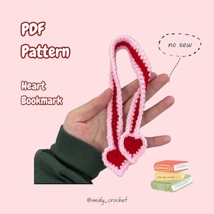 Crochet Heart Bookmark PDF Pattern - US Terminology