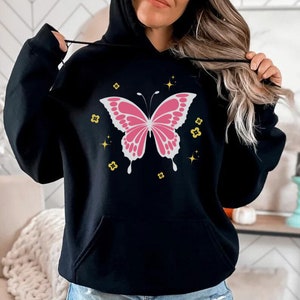 Aesthetic butterfly hoodie | Gift for butterfly lovers, Cottagecore Comfort Colors, Fairycore clothing