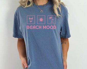 Beach Mood Shirt, Comfort Colors Tee, Womens Shirts, Aesthetic Tshirt, Beach Shirt, Summer Tee, Vacation T-Shirt, Oversized Vintage Apparel