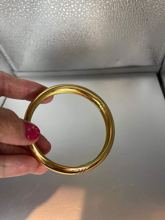 VINTAGE MONET  gold-tone etched bangle bracelet