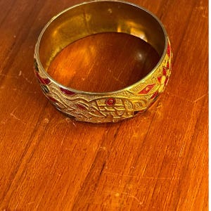 VINTAGE BRASS ENAMEL bracelet 1980