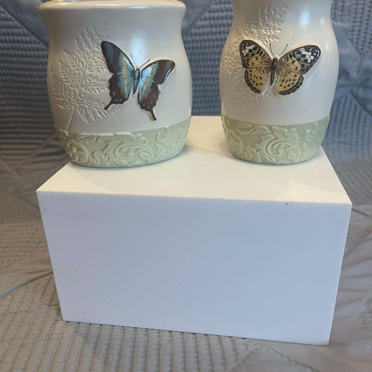 Vintage Pela Studios Ceramic Bathroom Cup Toothbrush Holder Butterflies - Etsy