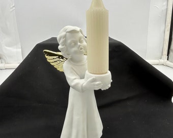 Dept. 56 Winter Silhouette Choir Angel Candle Holder With Gold Wings no box