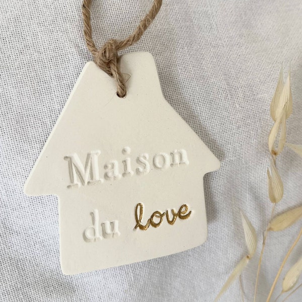 Médaillon Maison en argile à suspendre