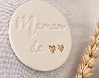 Magnet Maman de petits coeurs en argile