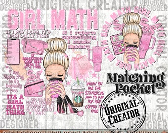 Trendy Design Png, Girl Math Pocket Set, Sublimation Png, Fashion Design Png, Girl Math Png, Trendy Design png, Womens Fashion Design Png