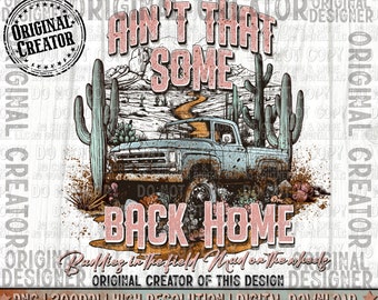 Western Trendy Back Home Design Png, Sublimacja Png Design, Western Png, Projekt cyfrowy, projekt ciężarówki png, Cactus Png, Cowb Design