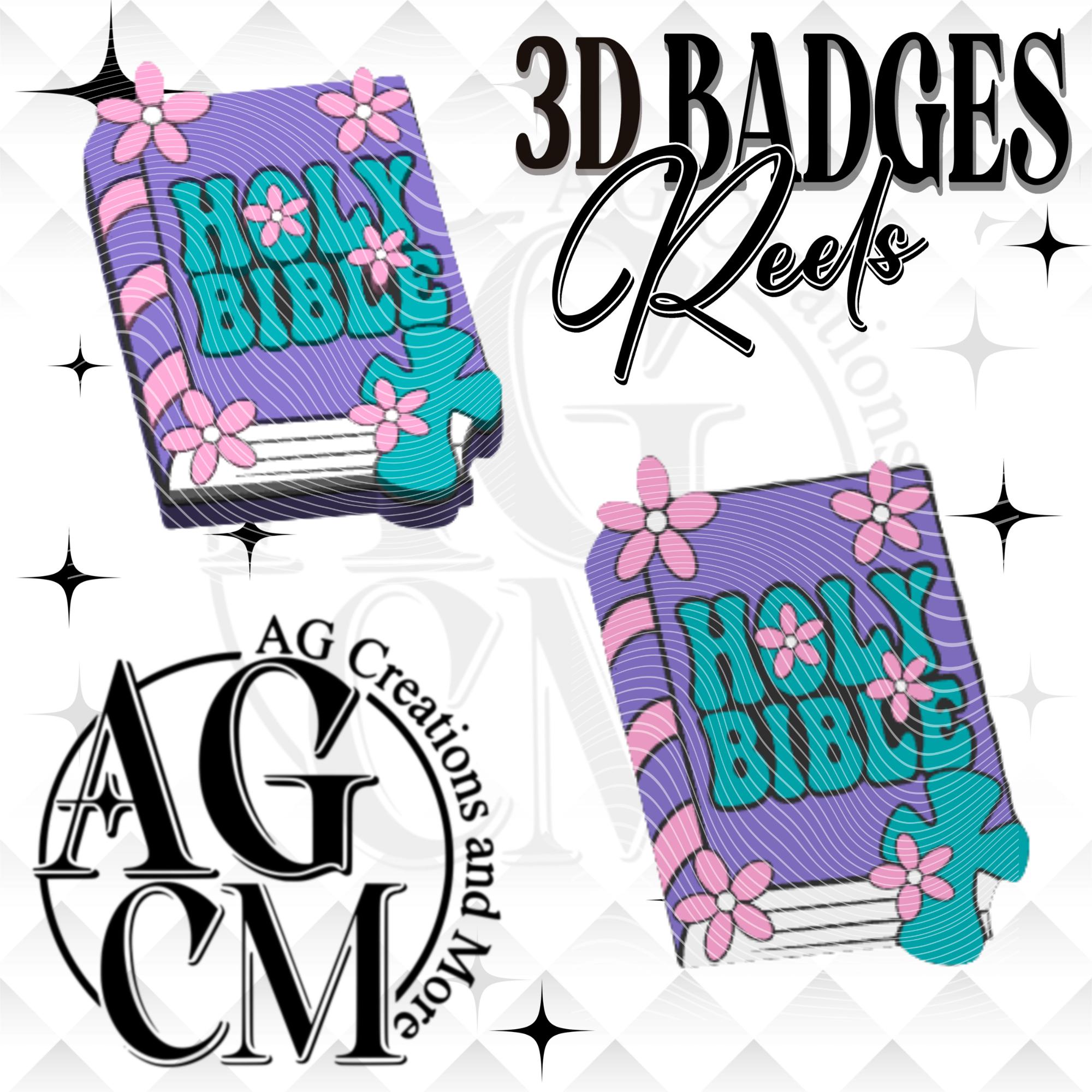Cute Bible 3D Badge Reel, 3D Stl, 3mf File - Etsy