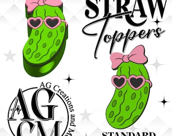 Pickle bow Straw Topper, 3D Stl, 3mf file
