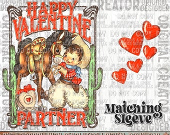 Diseño vintage del día de San Valentín del vaquero, png de sublimación, png de diseño de moda, png del día de San Valentín, png de diseño occidental, png de vaquero, png de moda