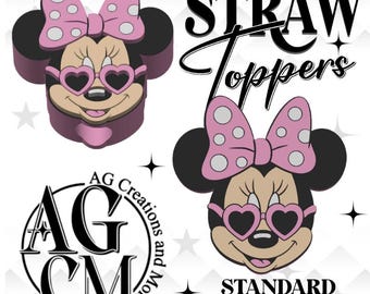 Trendy Cute Mouse hartbril met strotopper, 3D Stl, 3mf-bestand