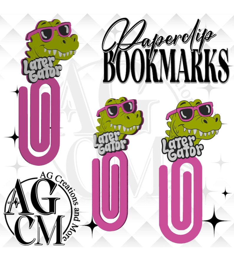 Alligator Script 3D Later Gator Bookmark Paperclip 3D Stl, 3mf File - Etsy